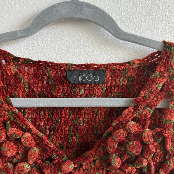 Nicole Floral Crochet Cropped Sweater Cardigan - Picture 3 of 10
